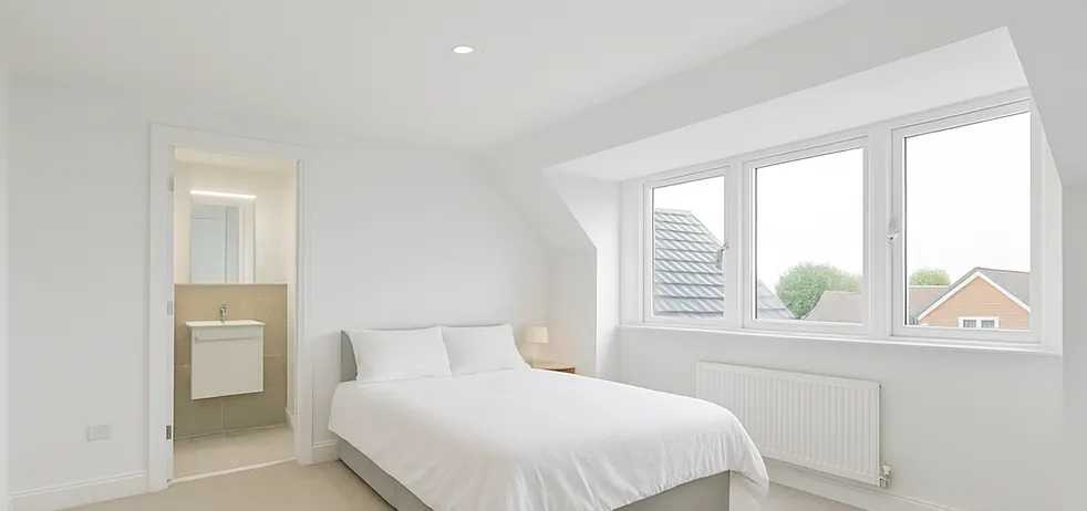 Dormer loft conversion master bedroom with en-suite in Didsbury